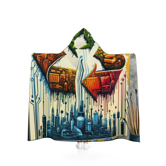 Upcycling Lifecycle Artistry Hooded Blanket - ATUH.ART
