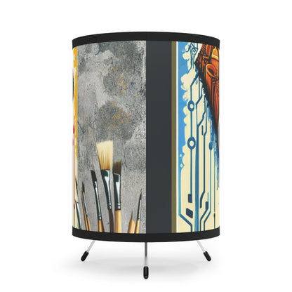 Upcycling Lifecycle Artistry Tripod Lamp with High-Res Printed Shade, US\CA plug - ATUH.ART
