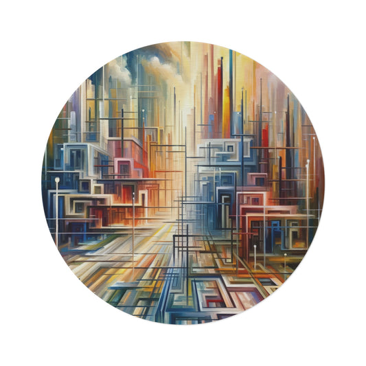 Urban Flow Interconnectedness Round Rug - ATUH.ART
