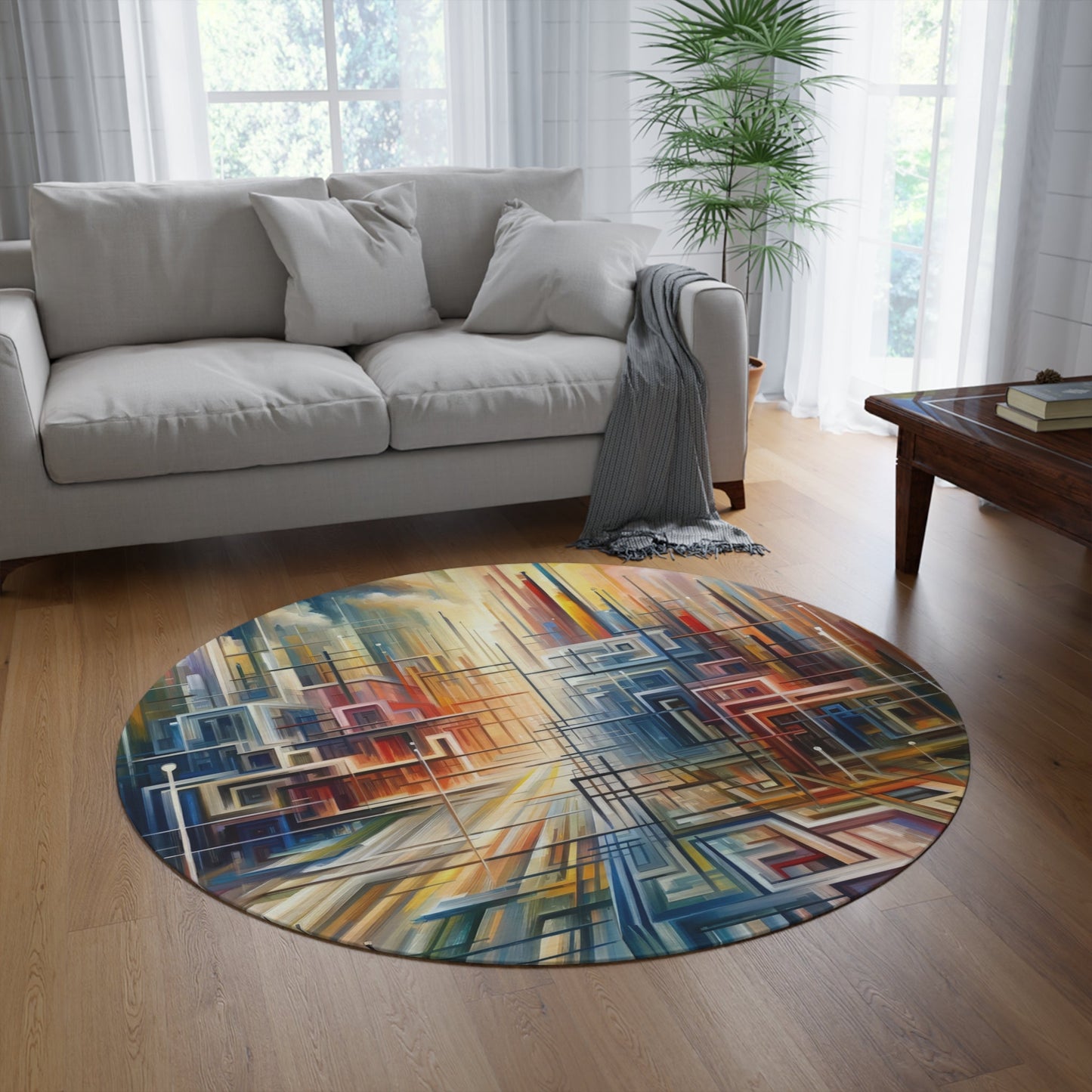 Urban Flow Interconnectedness Round Rug - ATUH.ART