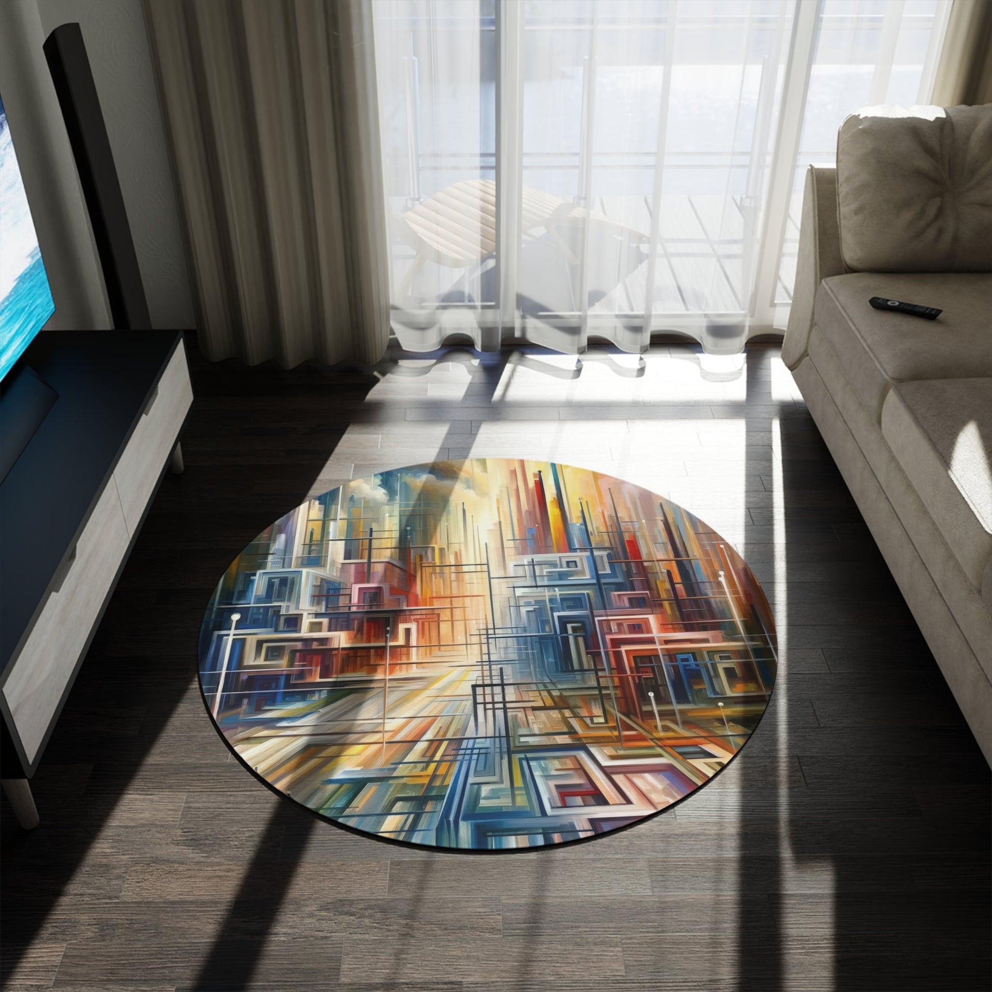 Urban Flow Interconnectedness Round Rug - ATUH.ART