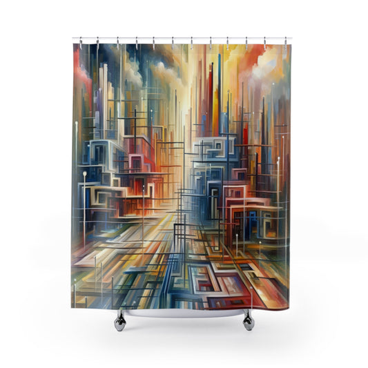 Urban Flow Interconnectedness Shower Curtains - ATUH.ART