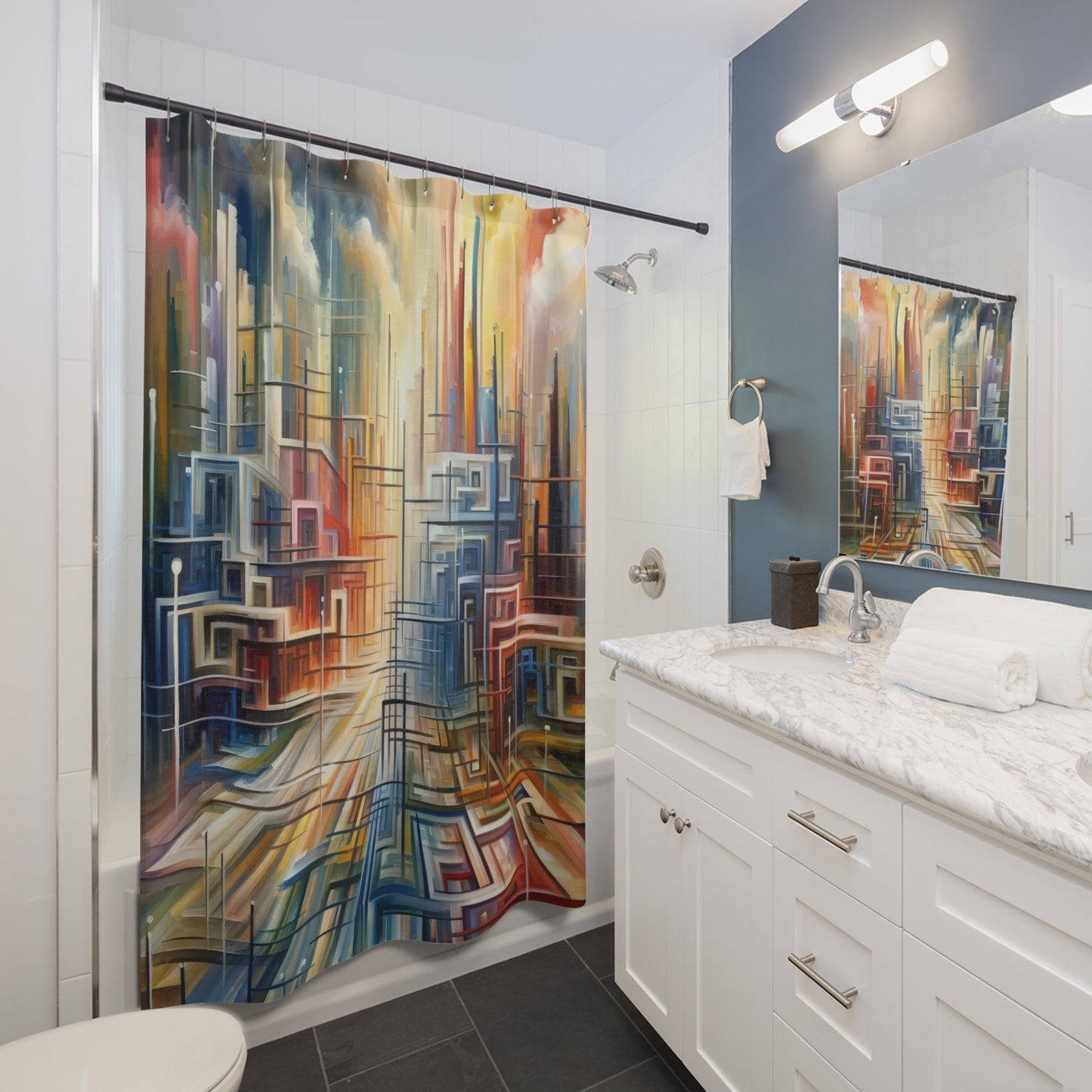 Urban Flow Interconnectedness Shower Curtains - ATUH.ART
