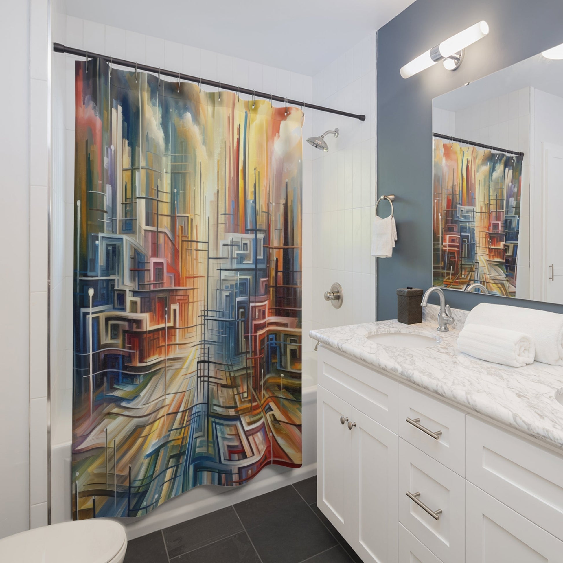 Urban Flow Interconnectedness Shower Curtains - ATUH.ART