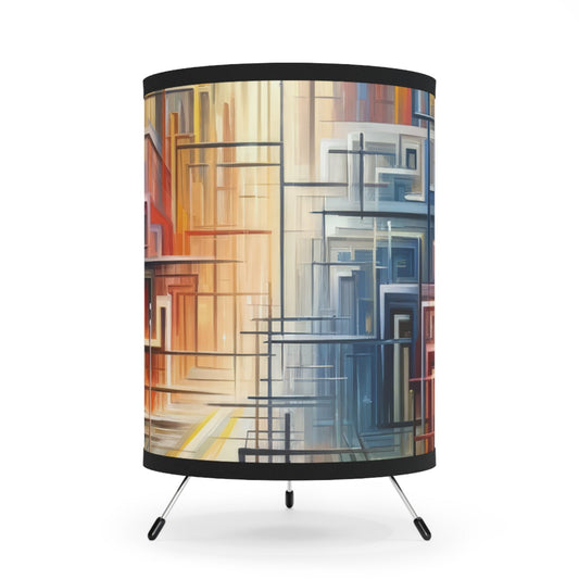 Urban Flow Interconnectedness Tripod Lamp with High-Res Printed Shade, US\CA plug - ATUH.ART