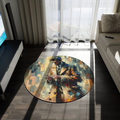 Urban Tachism Encounter Round Rug - ATUH.ART
