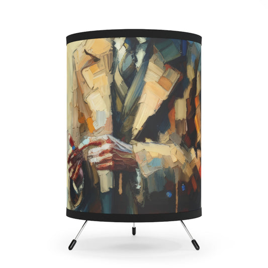 Urban Tachism Encounter Tripod Lamp with High-Res Printed Shade, US\CA plug - ATUH.ART