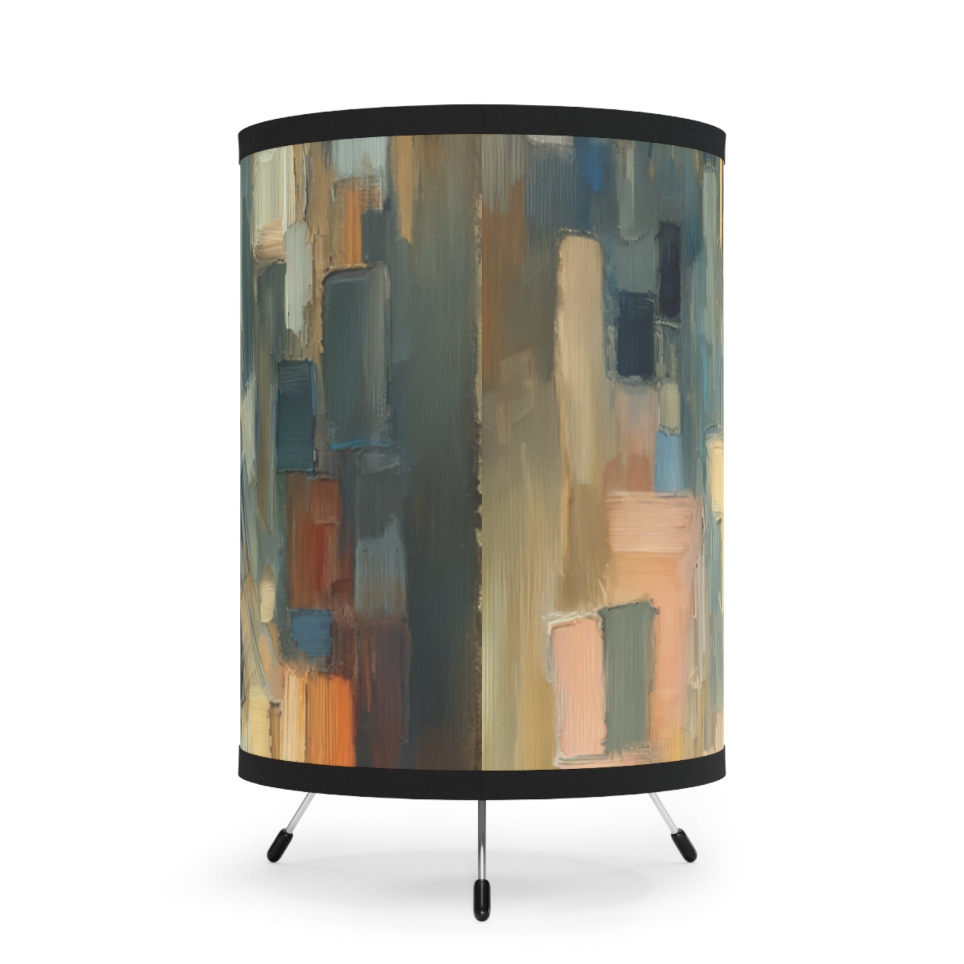 Urban Tachism Encounter Tripod Lamp with High-Res Printed Shade, US\CA plug - ATUH.ART