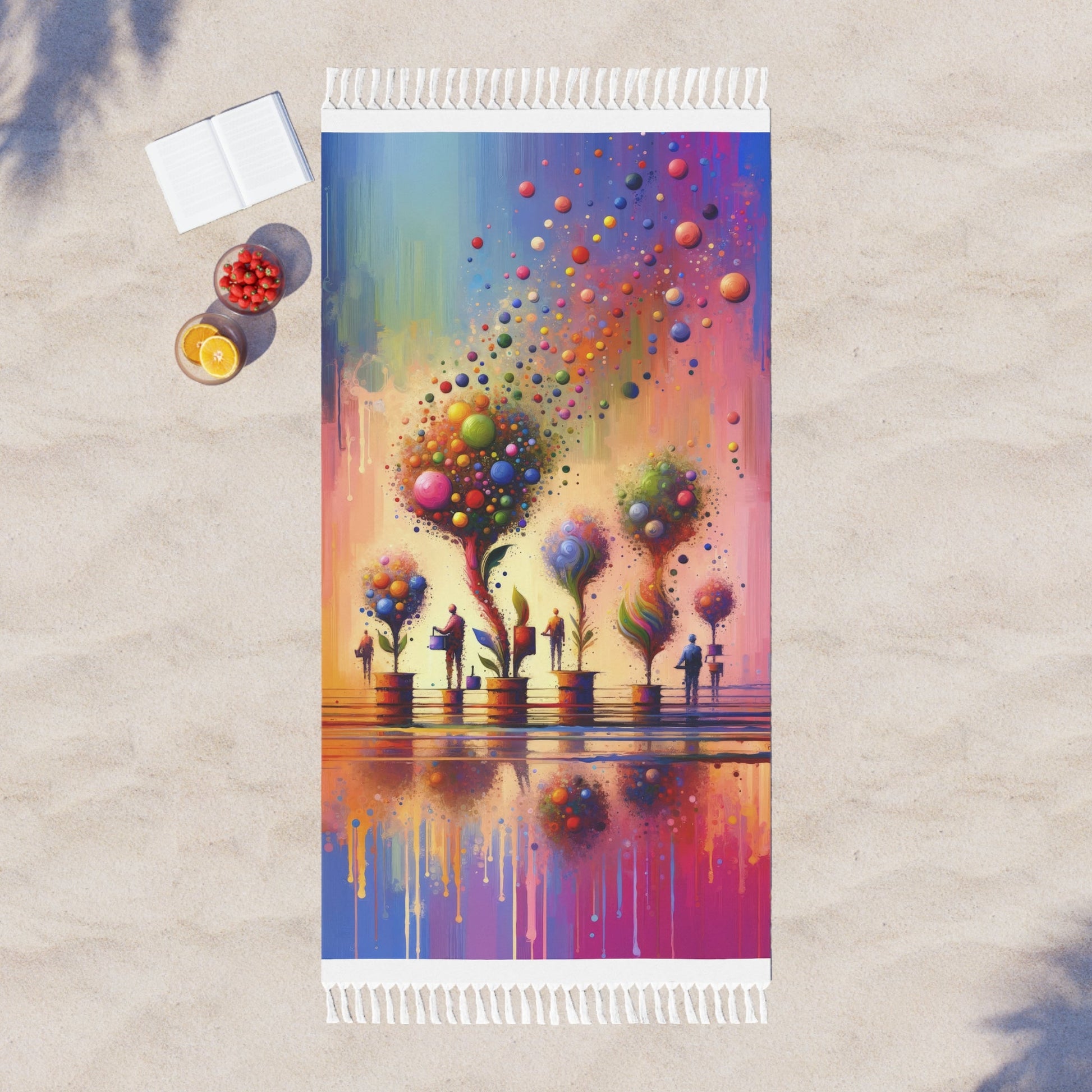 Vibrant Digital Arboriculture Boho Beach Cloth - ATUH.ART
