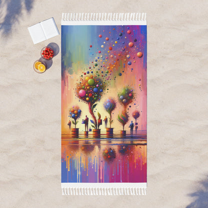 Vibrant Digital Arboriculture Boho Beach Cloth - ATUH.ART