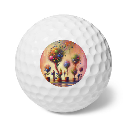 Vibrant Digital Arboriculture Golf Balls, 6pcs - ATUH.ART