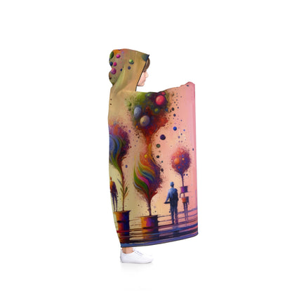 Vibrant Digital Arboriculture Hooded Blanket - ATUH.ART