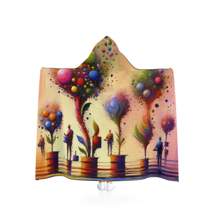 Vibrant Digital Arboriculture Hooded Blanket - ATUH.ART