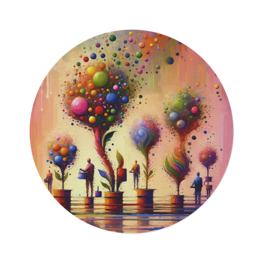Vibrant Digital Arboriculture Round Rug - ATUH.ART