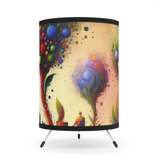Vibrant Digital Arboriculture Tripod Lamp with High-Res Printed Shade, US\CA plug - ATUH.ART