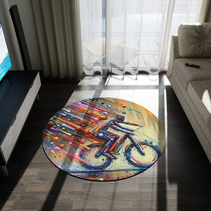 Vibrant Dynamic Sovereignty Round Rug - ATUH.ART