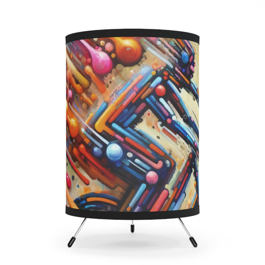 Vibrant Dynamic Sovereignty Tripod Lamp with High-Res Printed Shade, US\CA plug - ATUH.ART