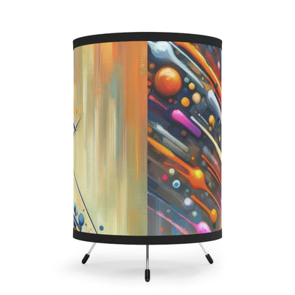 Vibrant Dynamic Sovereignty Tripod Lamp with High-Res Printed Shade, US\CA plug - ATUH.ART