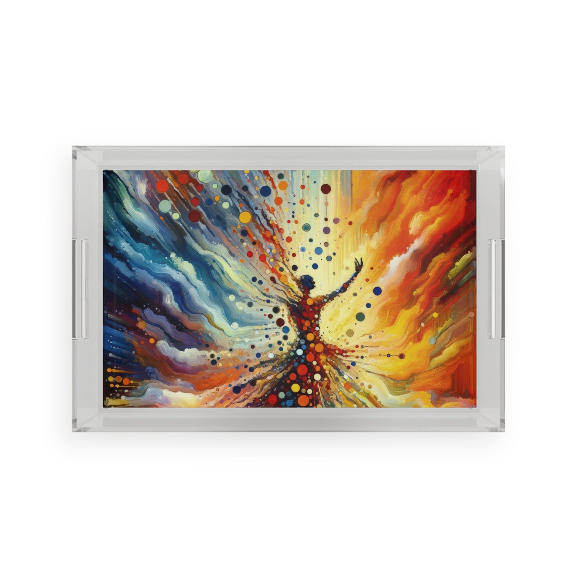 Vibrant Growth Symphony Acrylic Serving Tray - ATUH.ART