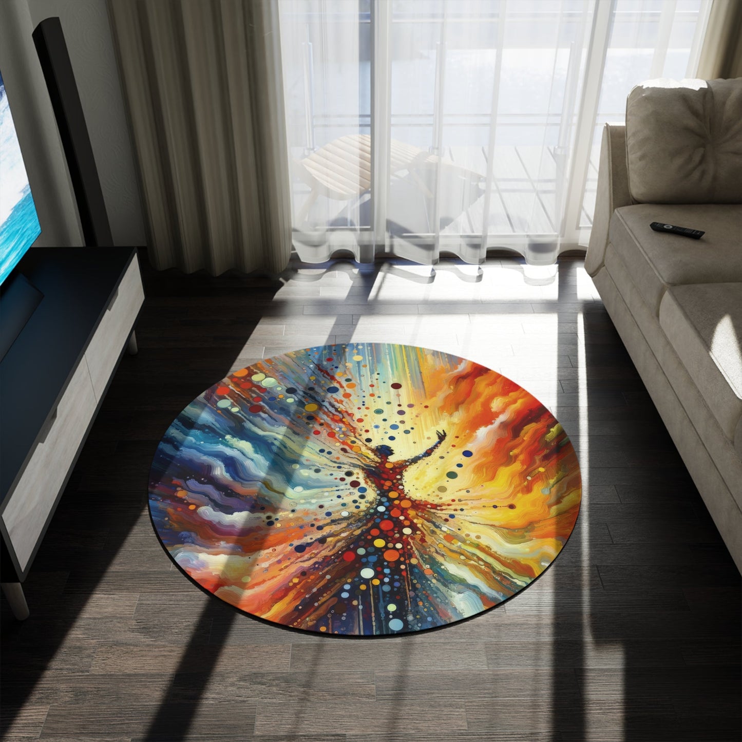Vibrant Growth Symphony Round Rug - ATUH.ART