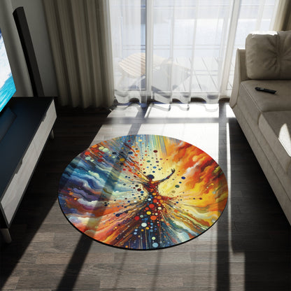 Vibrant Growth Symphony Round Rug - ATUH.ART