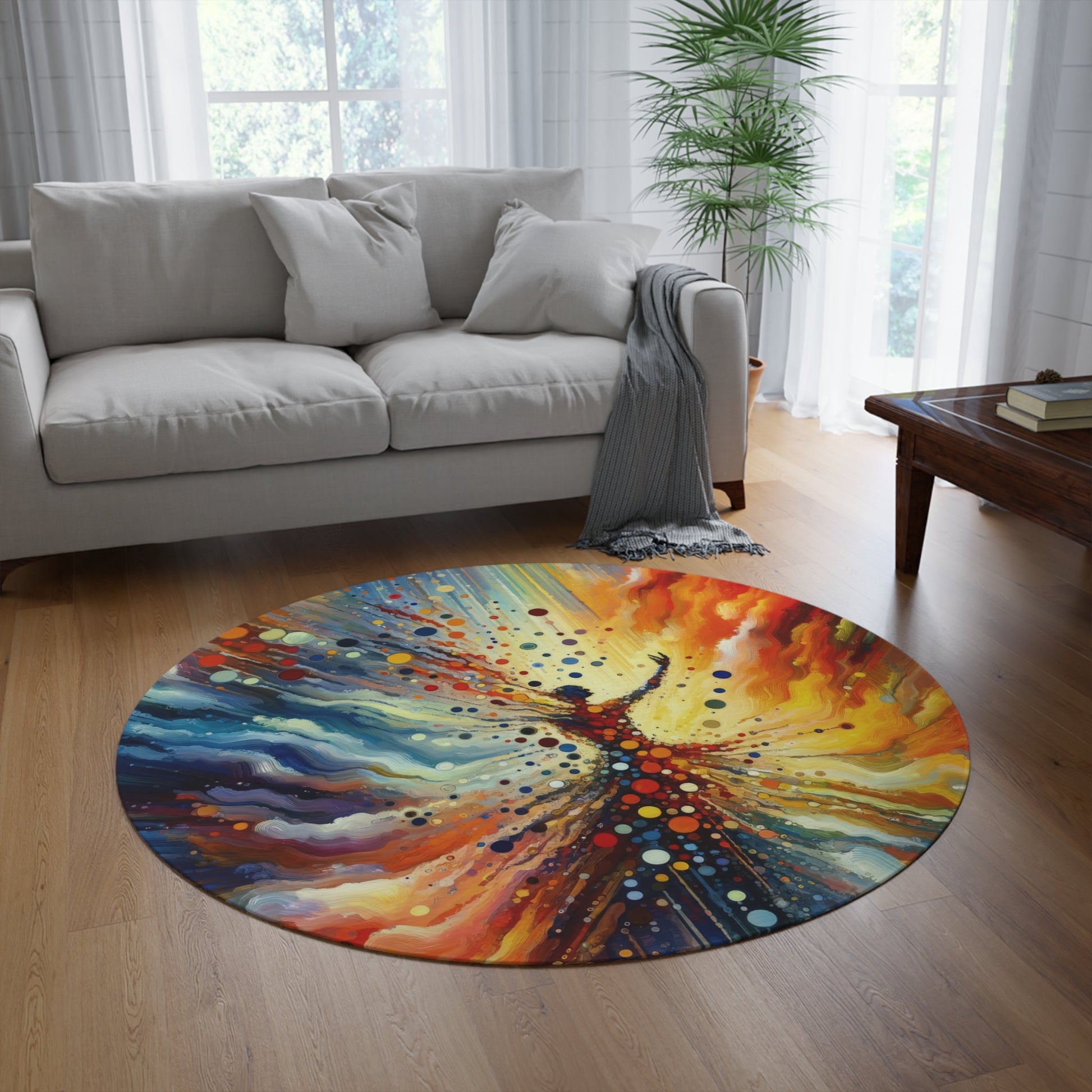 Vibrant Growth Symphony Round Rug - ATUH.ART