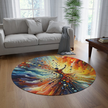Vibrant Growth Symphony Round Rug - ATUH.ART