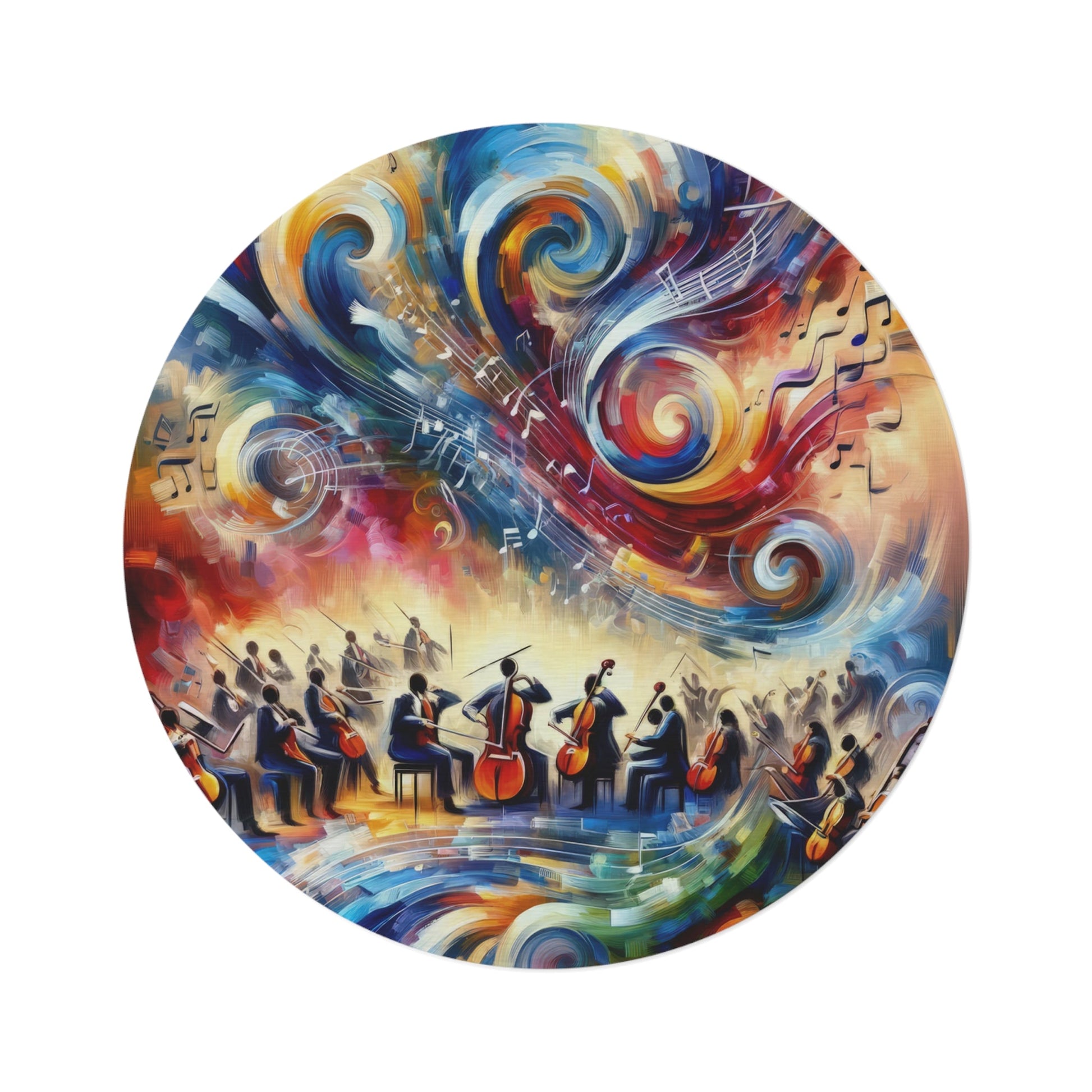 Vibrant Maestro Symphony Round Rug - ATUH.ART