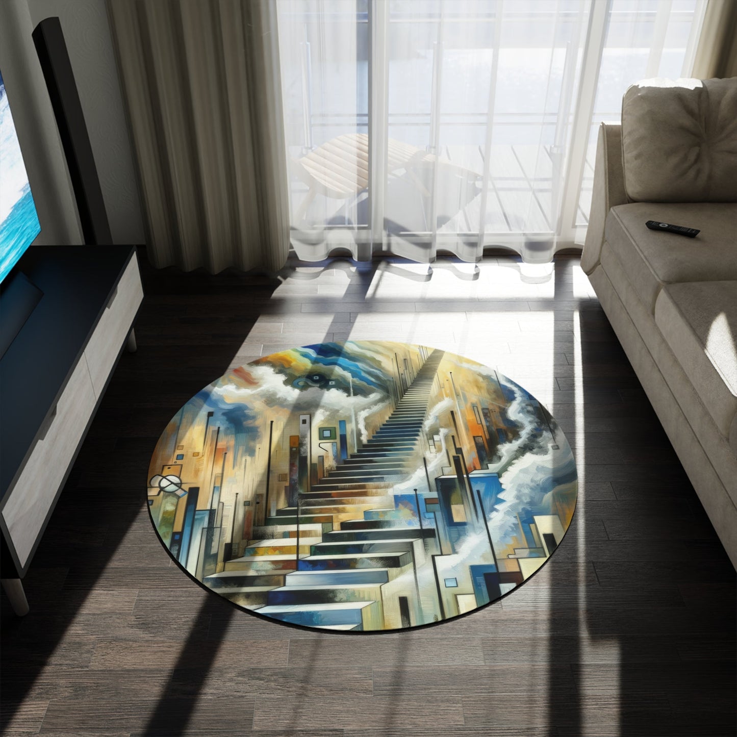 Visionary Evolutionary Progress Round Rug - ATUH.ART