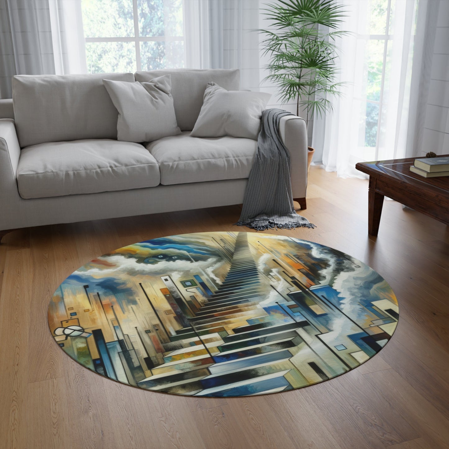 Visionary Evolutionary Progress Round Rug - ATUH.ART