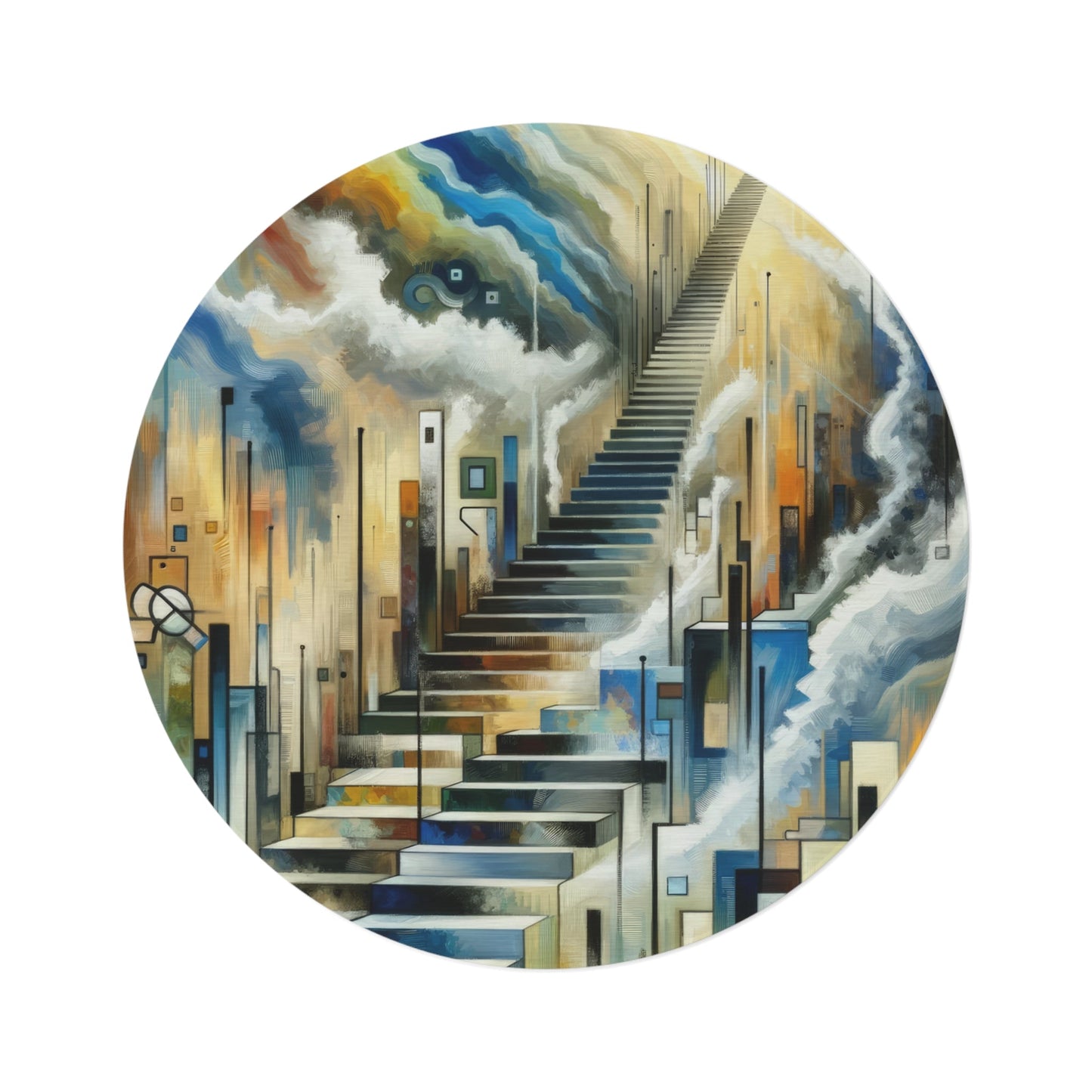 Visionary Evolutionary Progress Round Rug - ATUH.ART