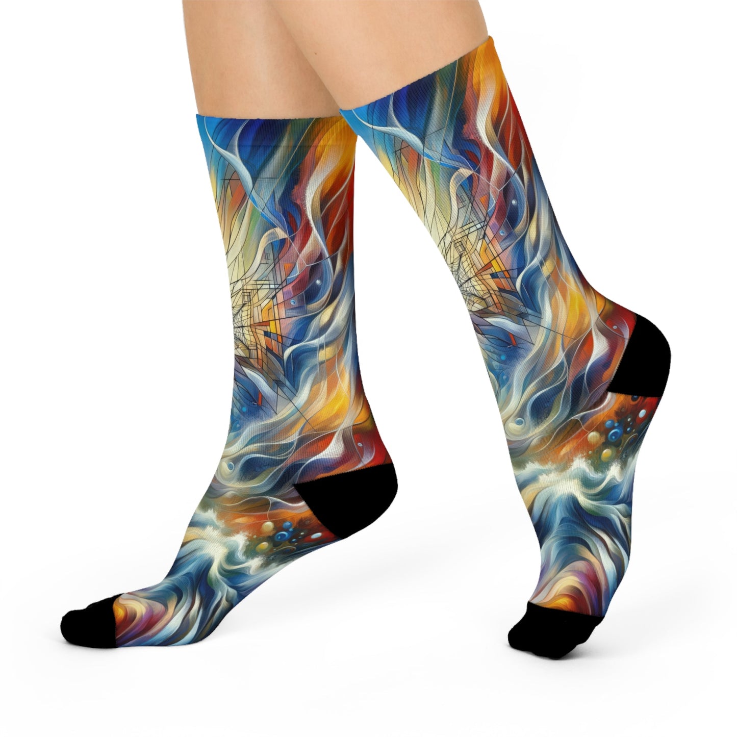 Weaving Renewal Web Cushioned Crew Socks - ATUH.ART