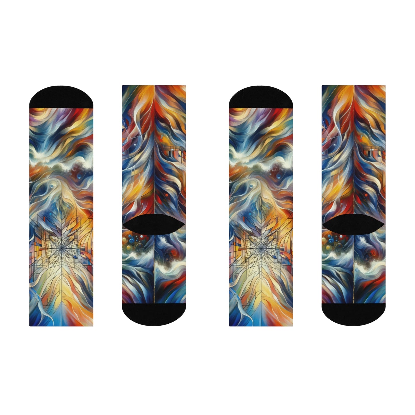 Weaving Renewal Web Cushioned Crew Socks - ATUH.ART