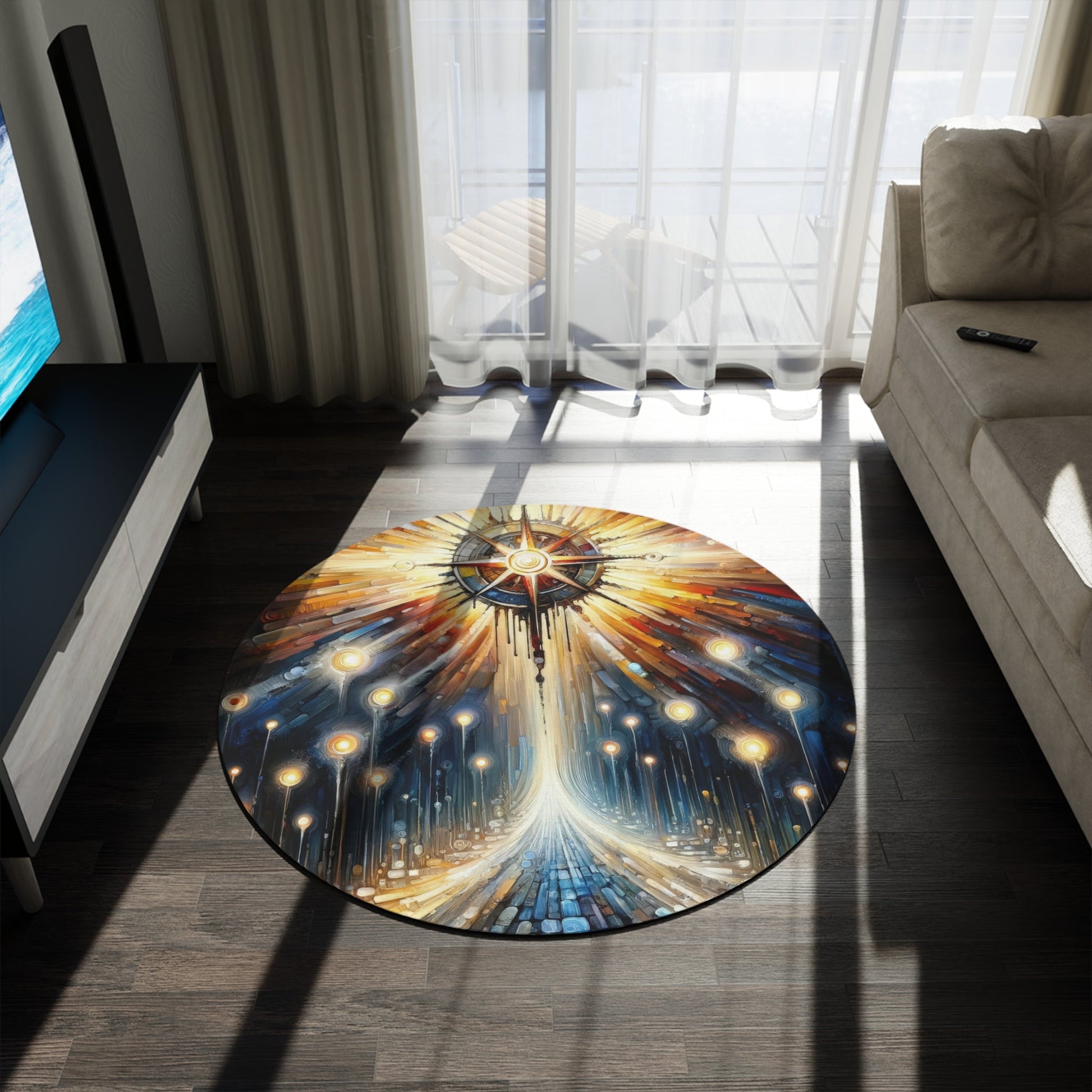 Wisdom Compass Journey Round Rug - ATUH.ART