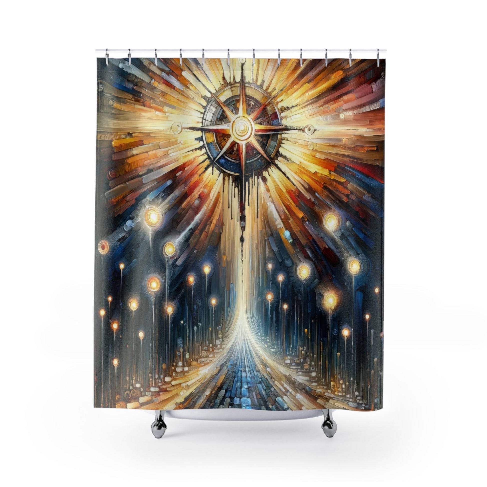 Wisdom Compass Journey Shower Curtains - ATUH.ART