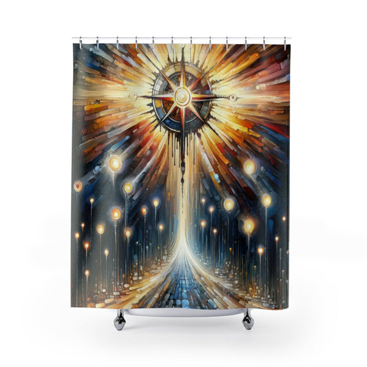 Wisdom Compass Journey Shower Curtains - ATUH.ART