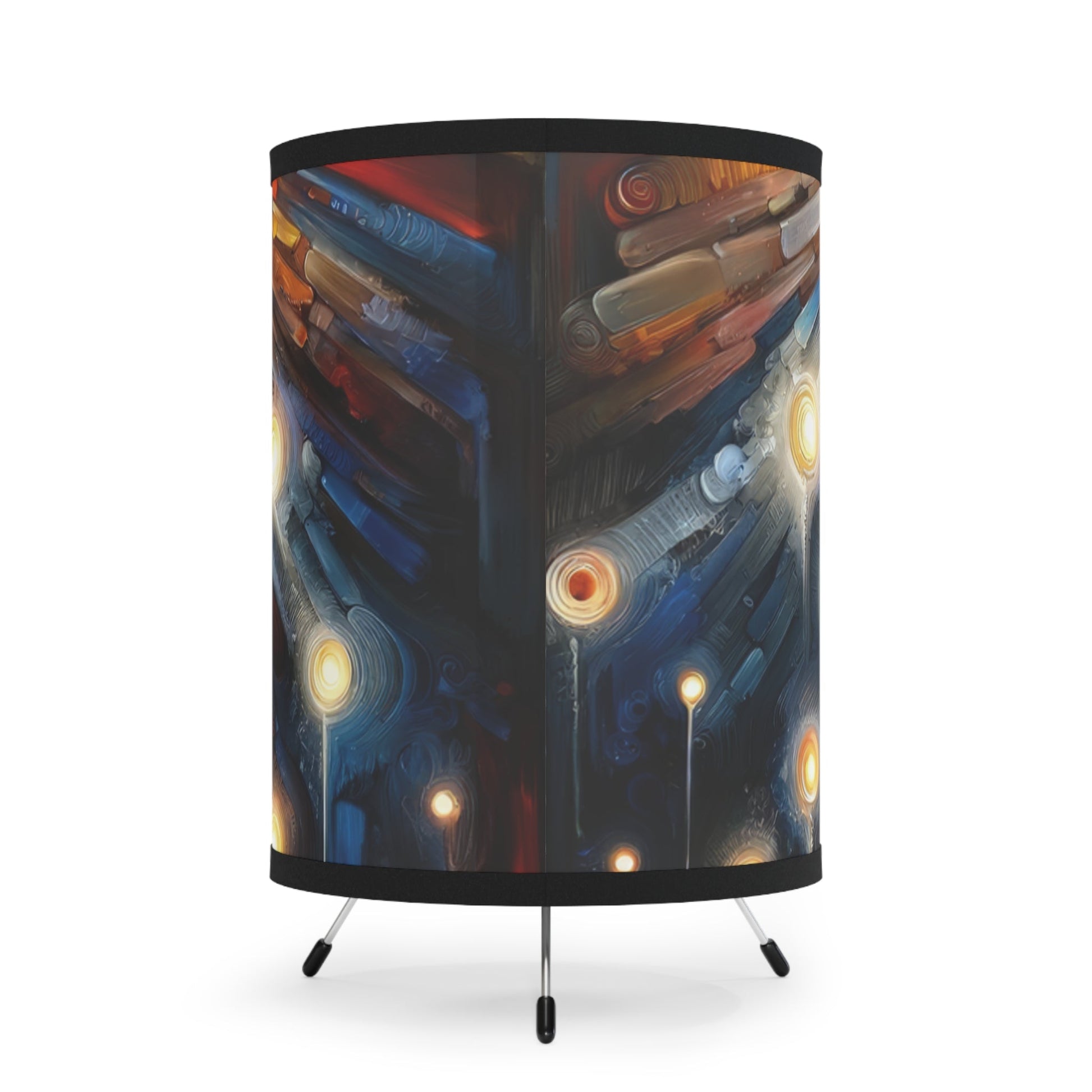 Wisdom Compass Journey Tripod Lamp with High-Res Printed Shade, US\CA plug - ATUH.ART