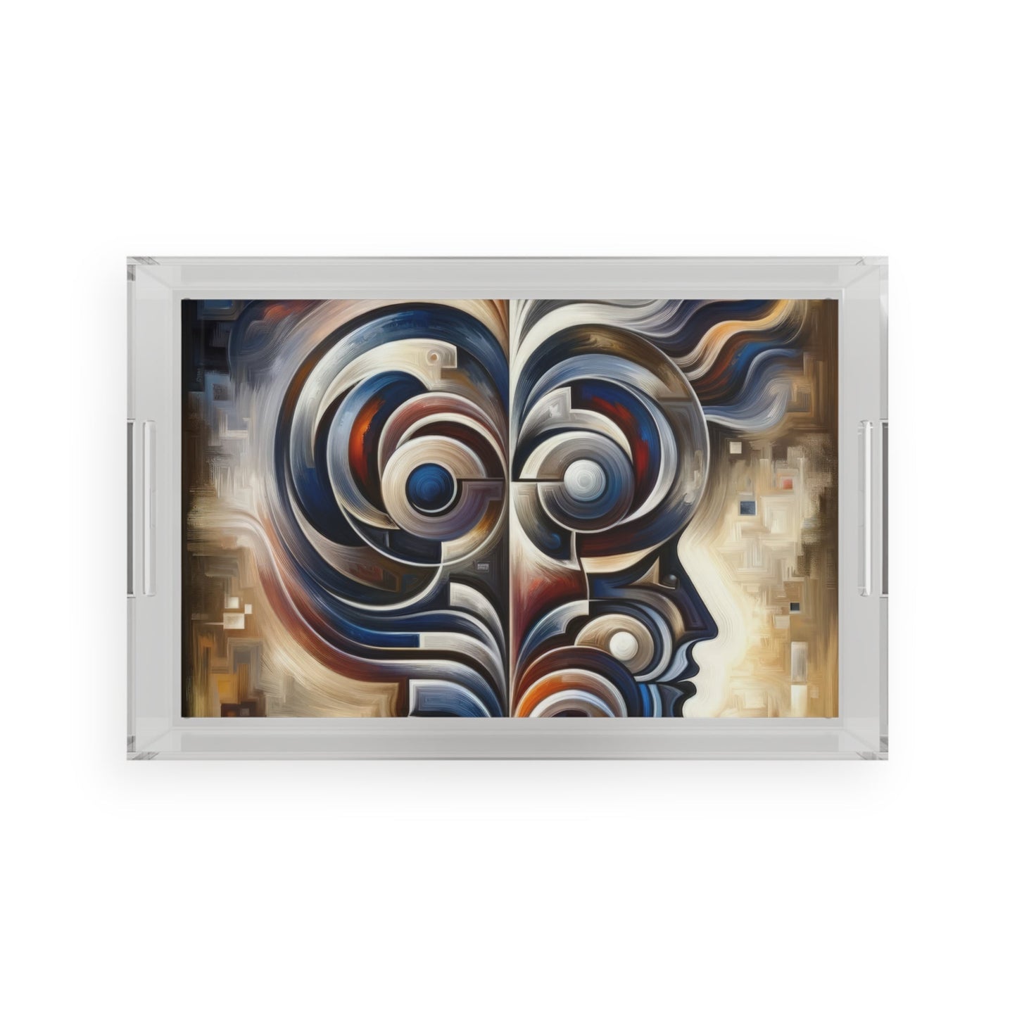 Wisdom Confluence Tachism Acrylic Serving Tray - ATUH.ART