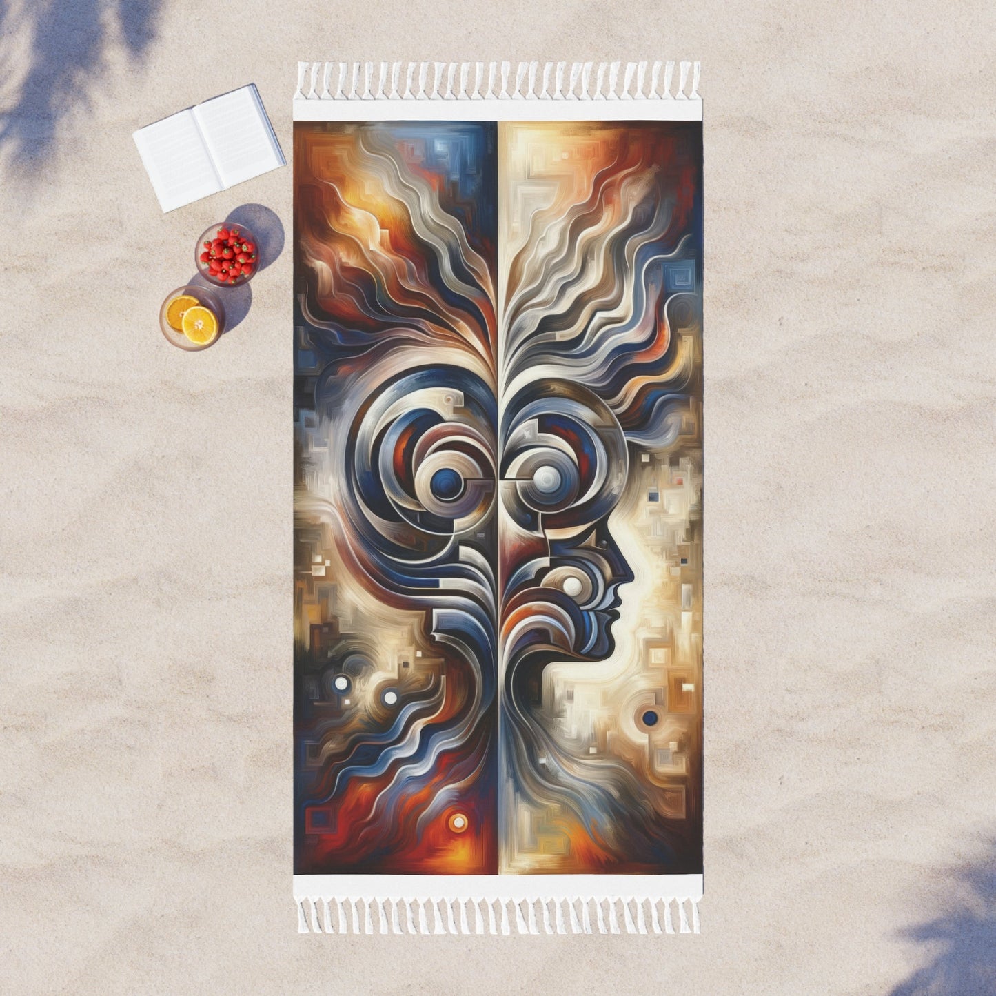 Wisdom Confluence Tachism Boho Beach Cloth - ATUH.ART