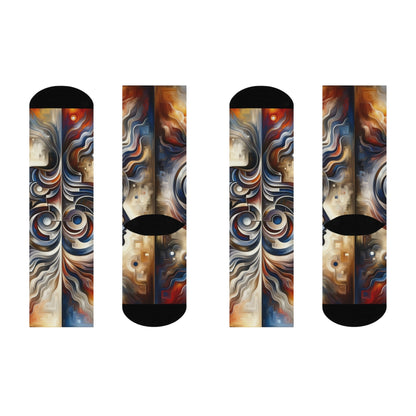 Wisdom Confluence Tachism Cushioned Crew Socks - ATUH.ART