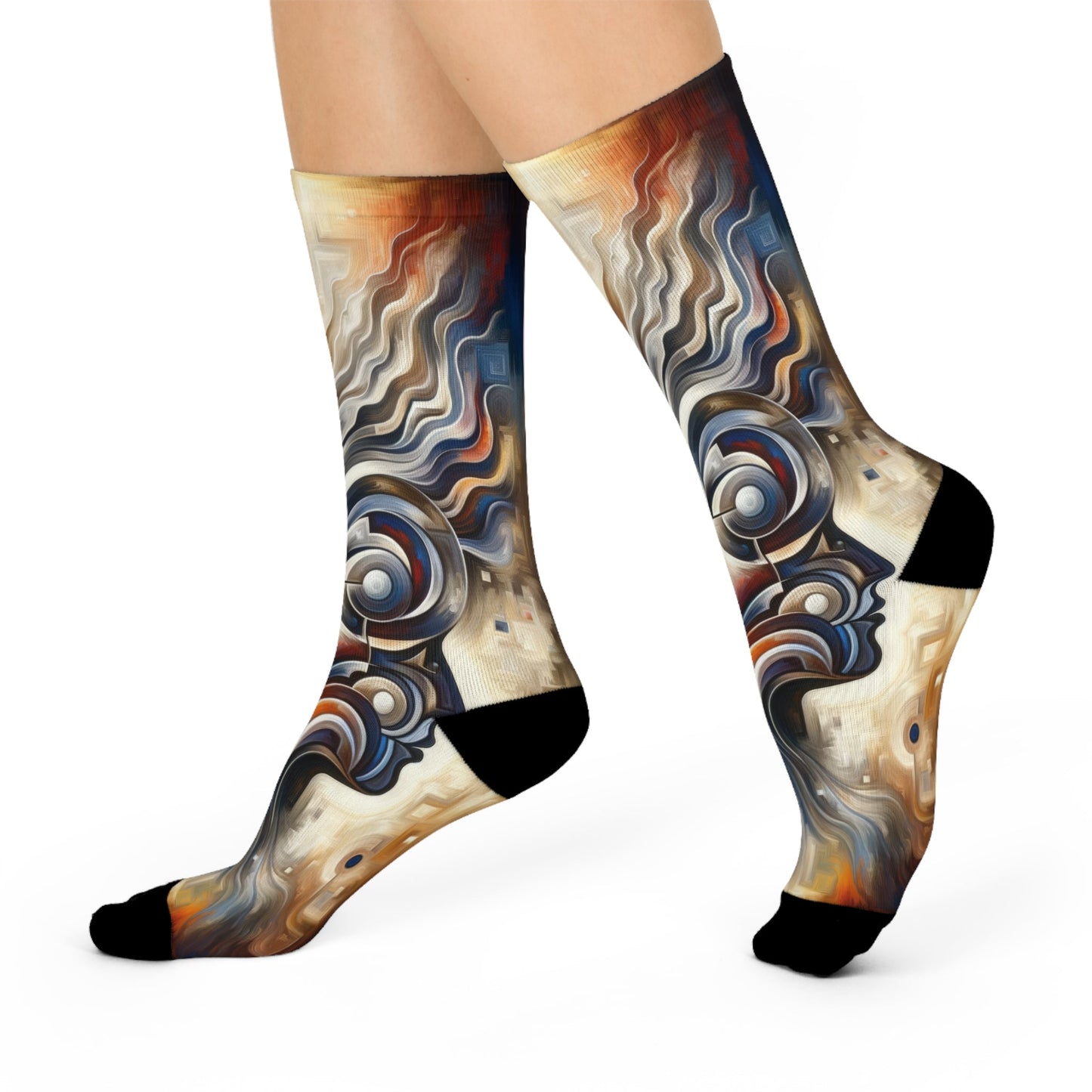 Wisdom Confluence Tachism Cushioned Crew Socks - ATUH.ART