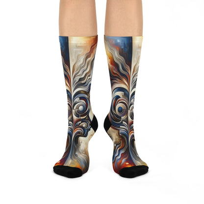 Wisdom Confluence Tachism Cushioned Crew Socks - ATUH.ART