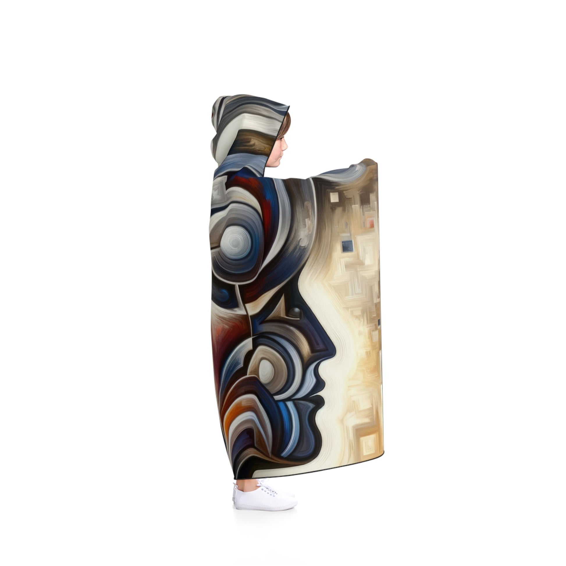 Wisdom Confluence Tachism Hooded Blanket - ATUH.ART