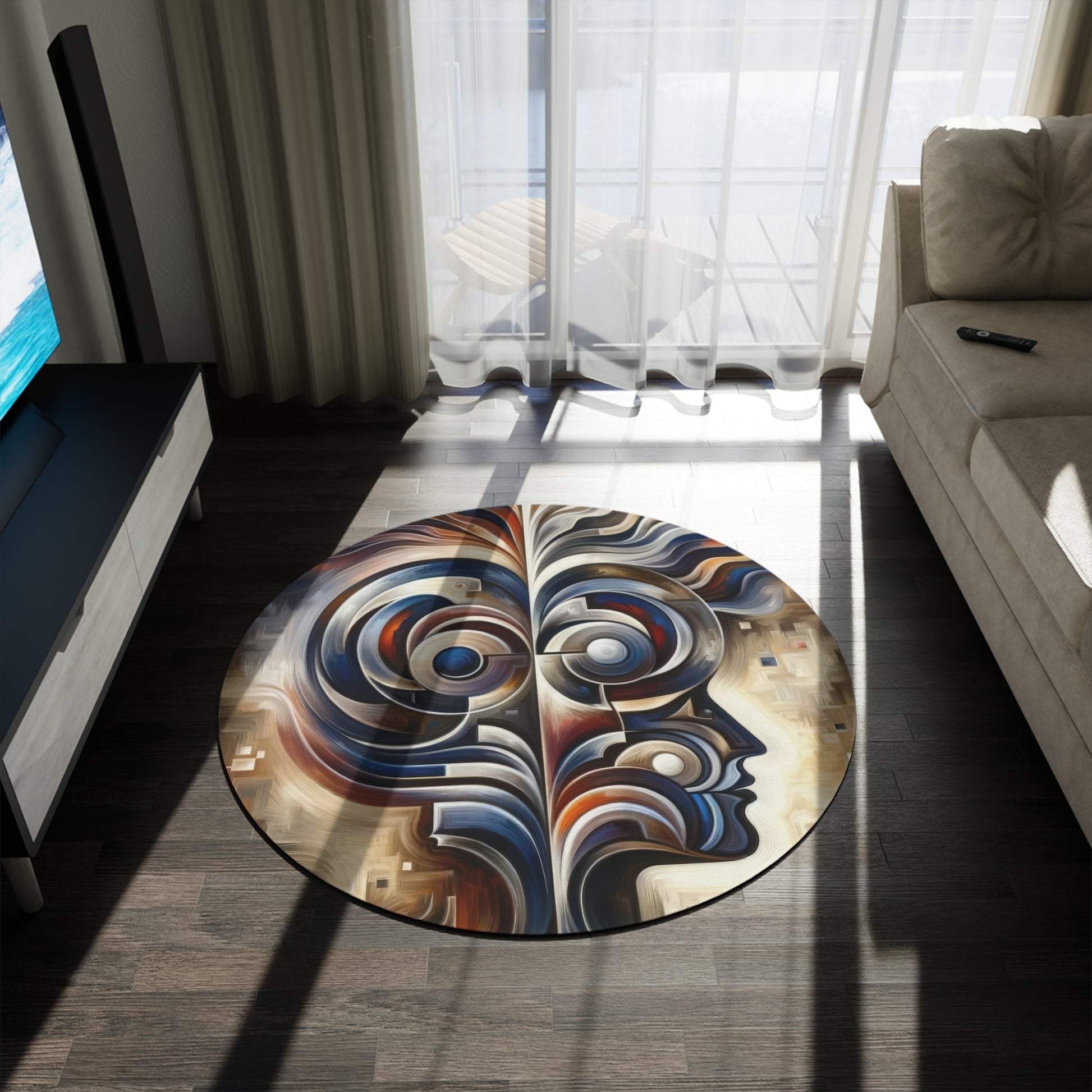 Wisdom Confluence Tachism Round Rug - ATUH.ART