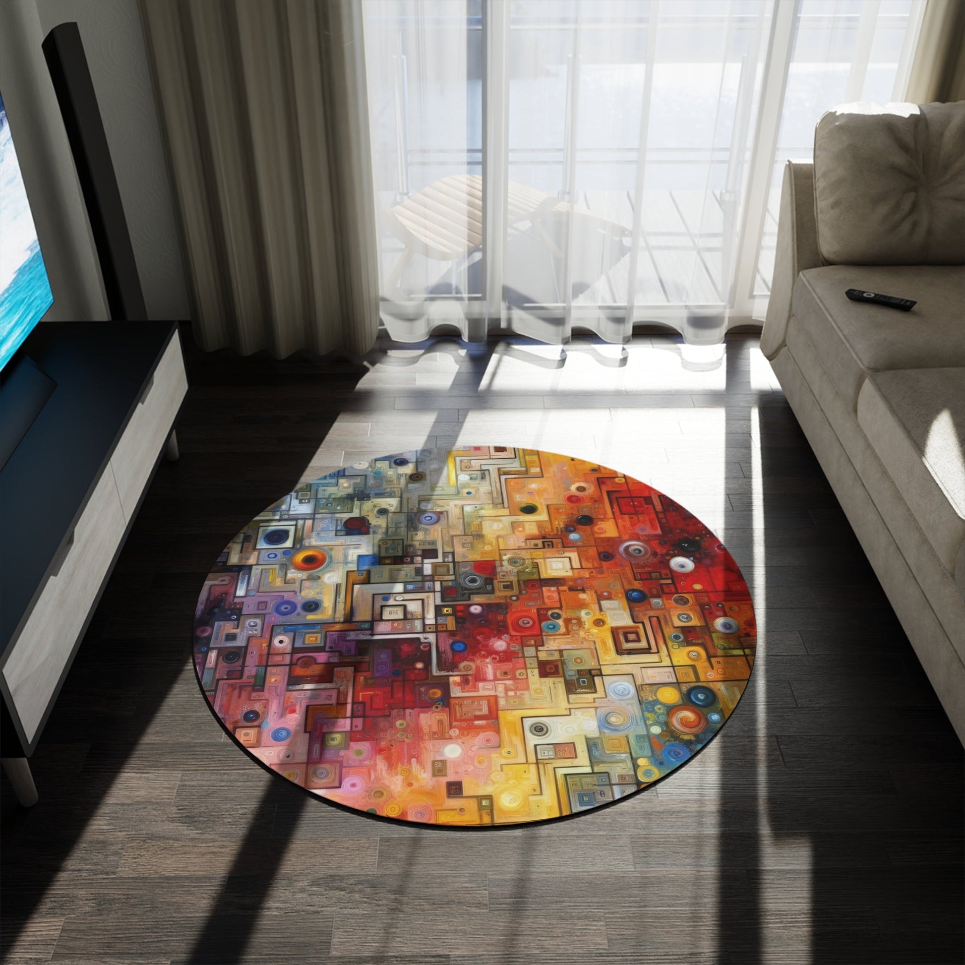 Witty Conversation Tapestry Round Rug - ATUH.ART