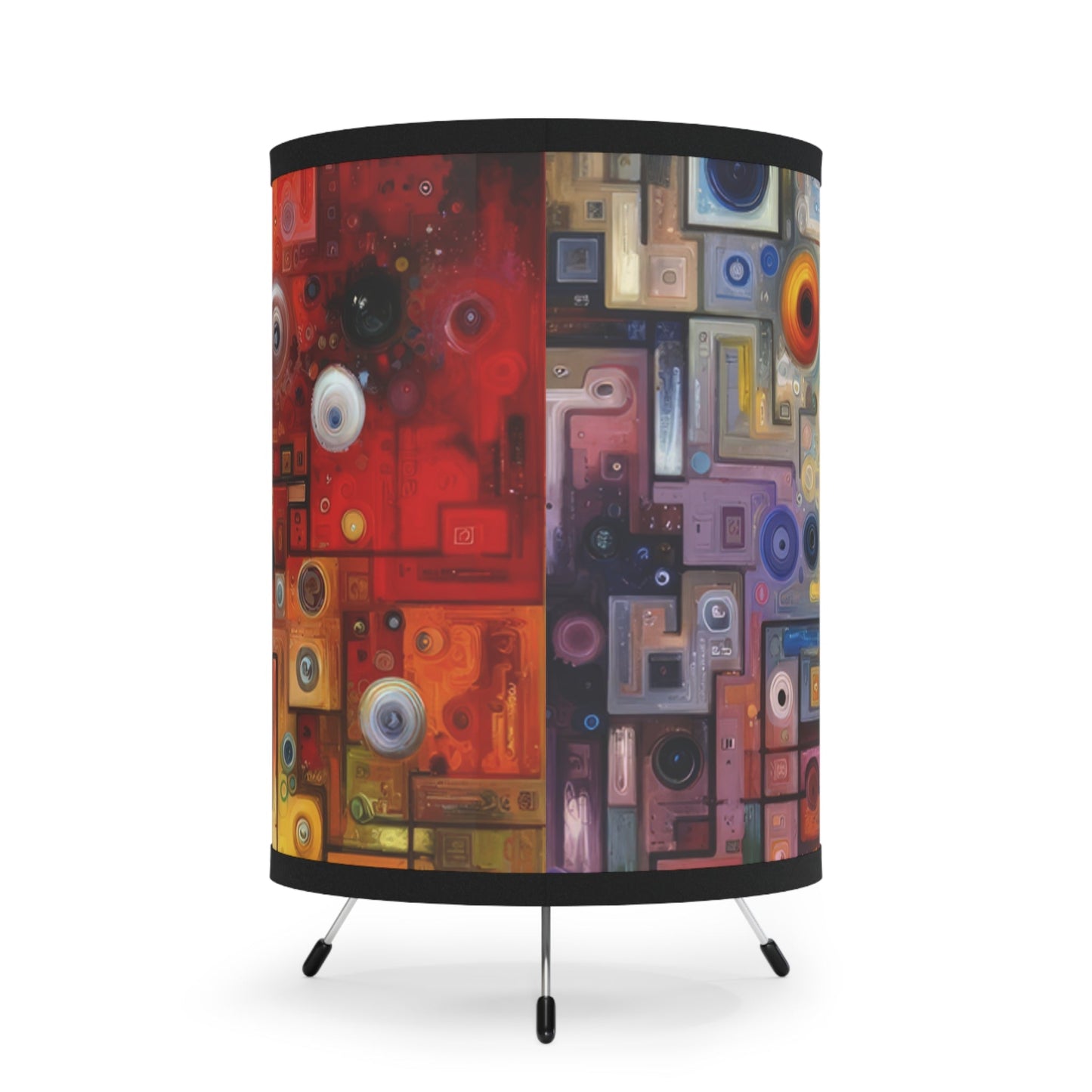 Witty Conversation Tapestry Tripod Lamp with High-Res Printed Shade, US\CA plug - ATUH.ART