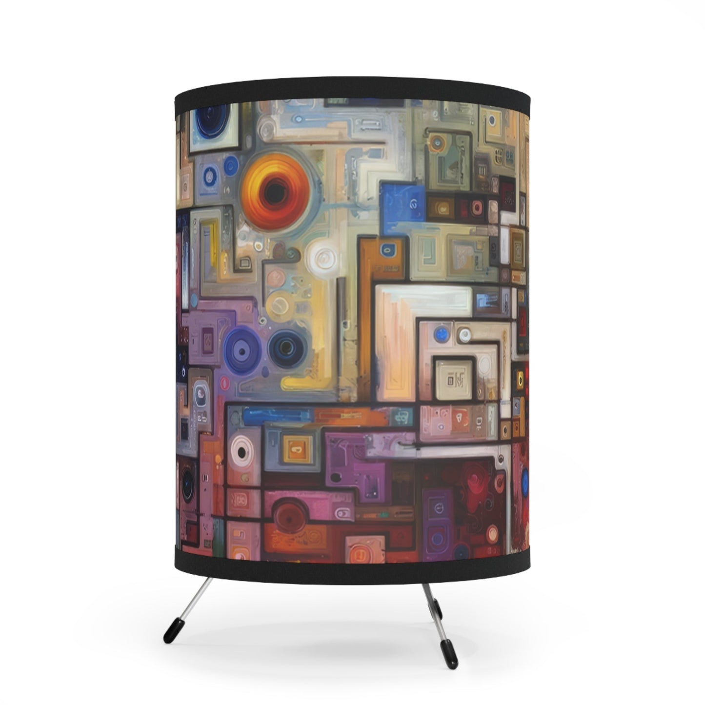 Witty Conversation Tapestry Tripod Lamp with High-Res Printed Shade, US\CA plug - ATUH.ART