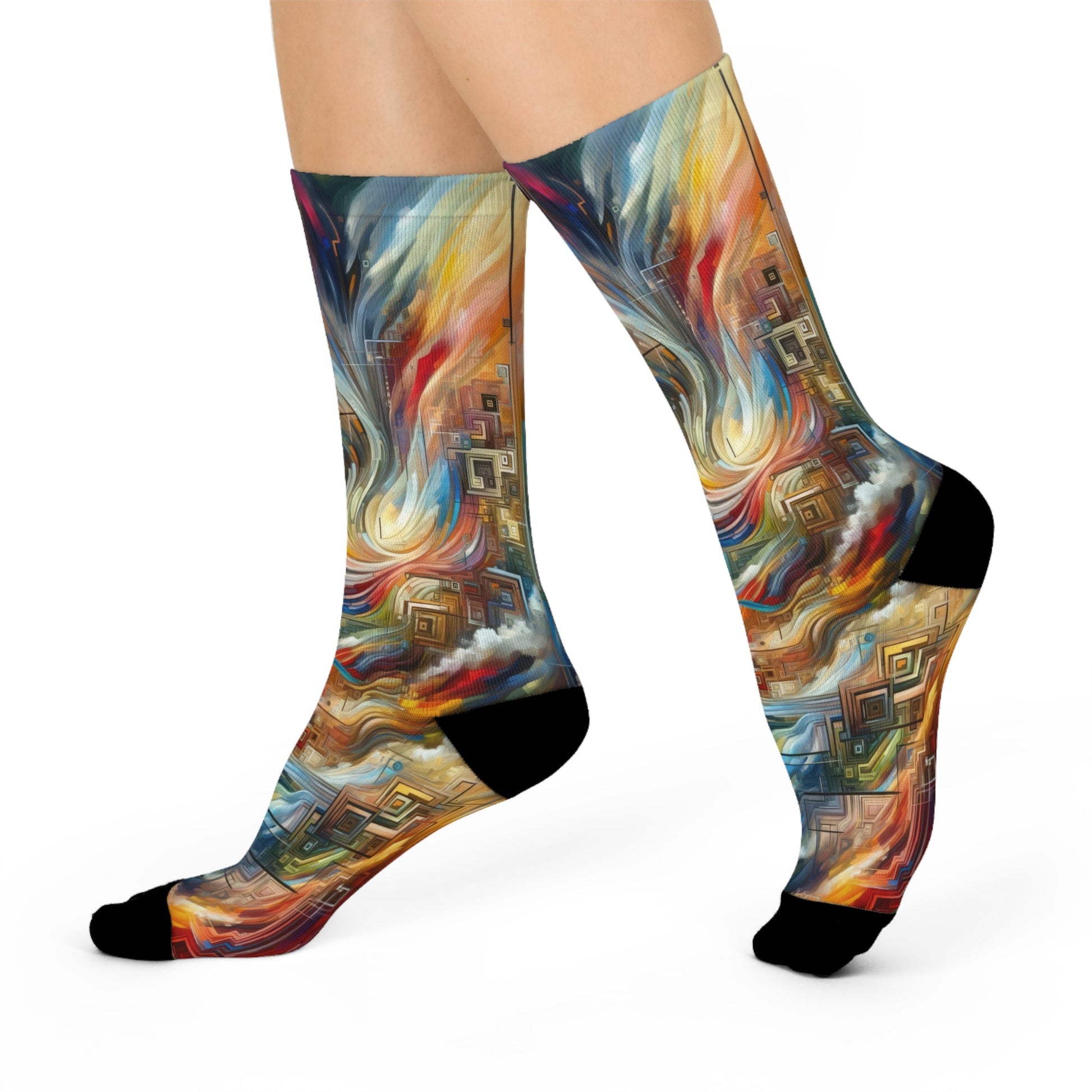 Woven Progress Tapestry Cushioned Crew Socks - ATUH.ART