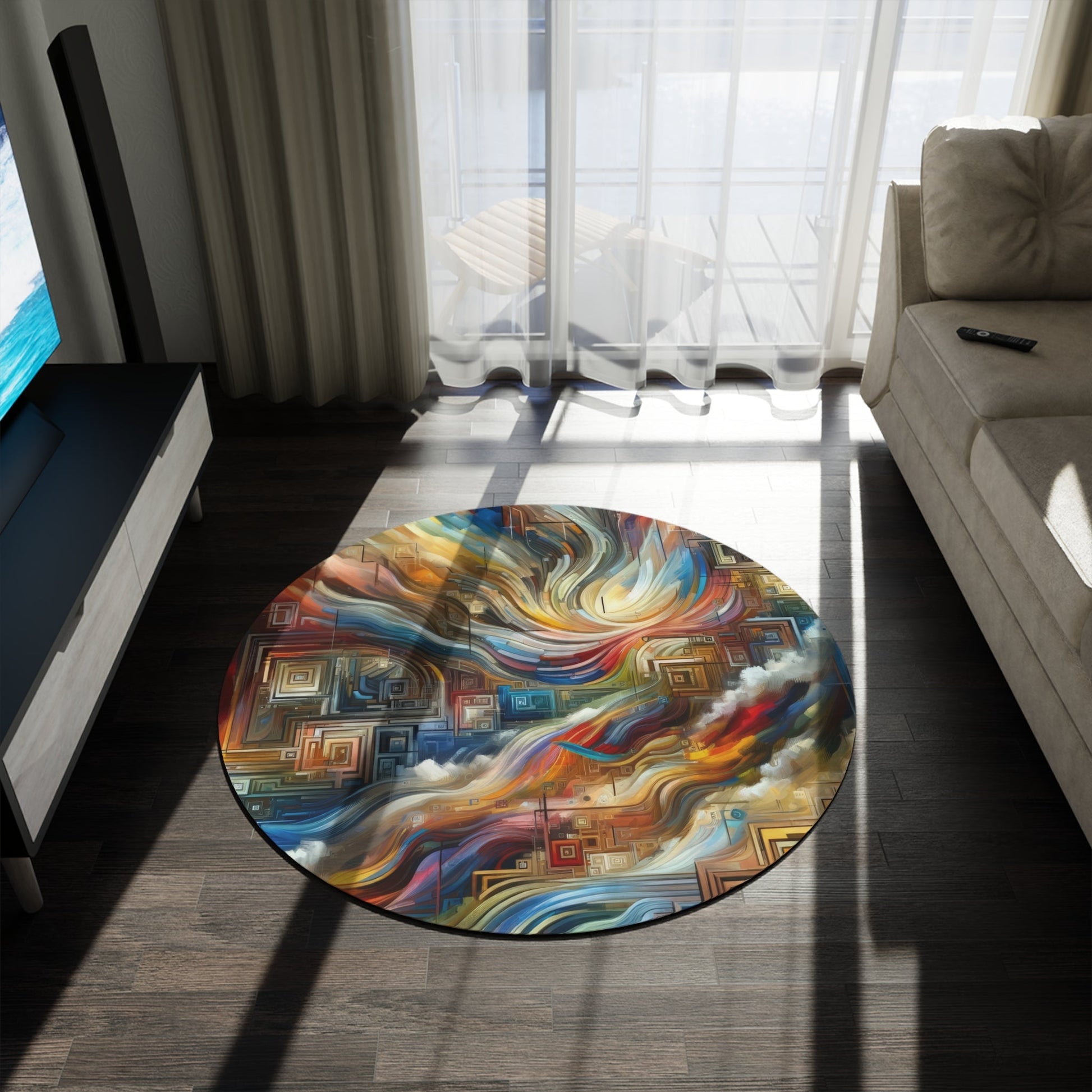 Woven Progress Tapestry Round Rug - ATUH.ART