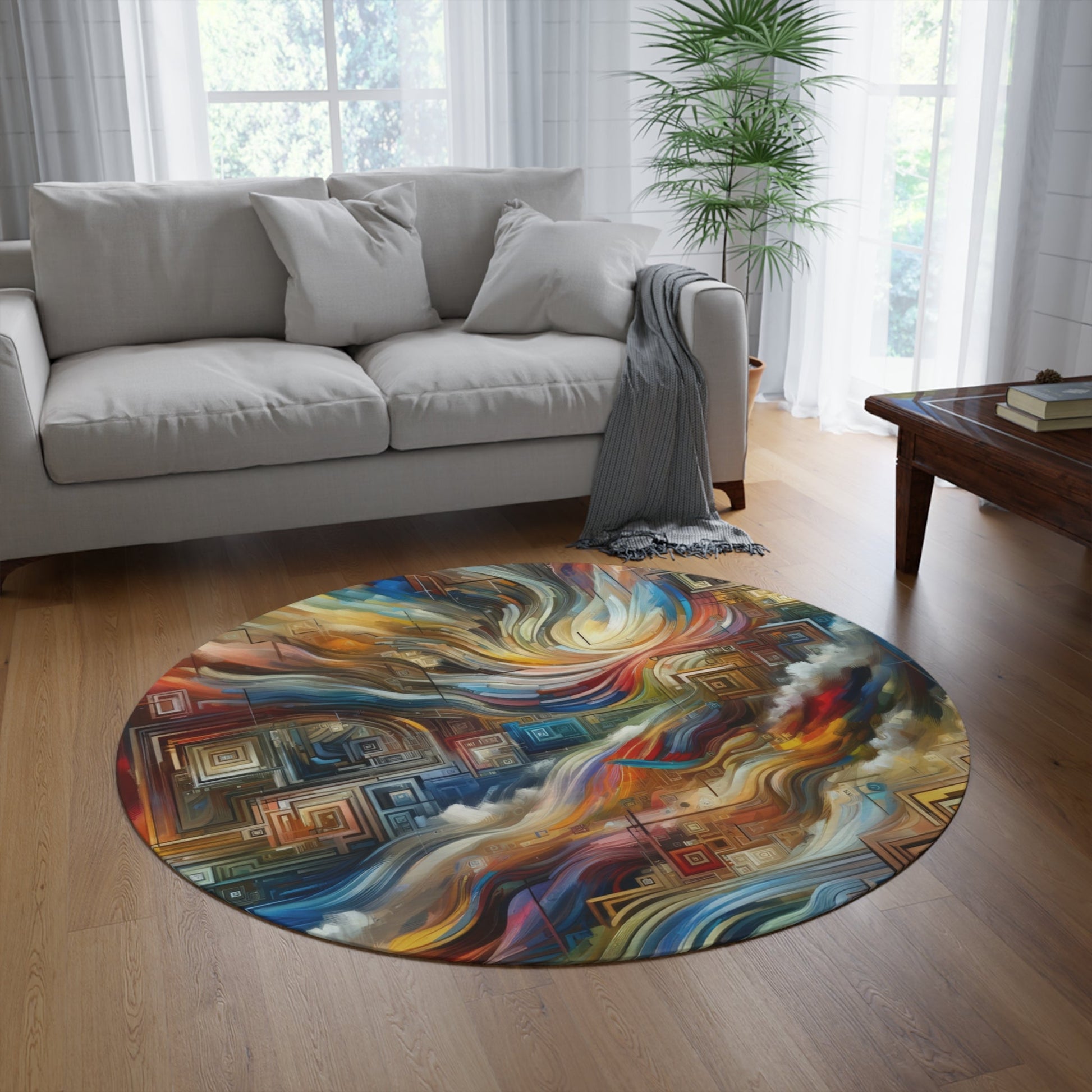 Woven Progress Tapestry Round Rug - ATUH.ART